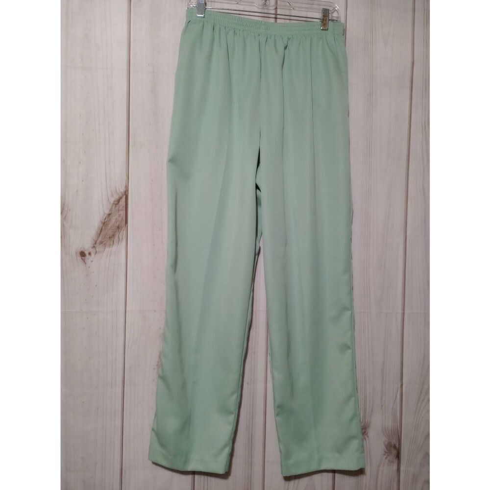 Alfred Dunner Pants Ladies 14 Pistachio Green Pull On‎ Waist Soft